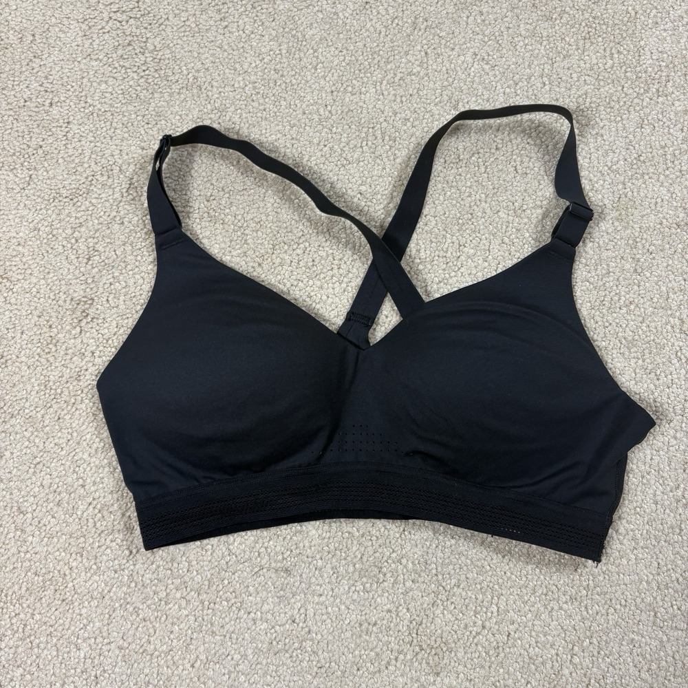 Uniqlo Wireless Active Sports Bra Womens Small Black Crossback